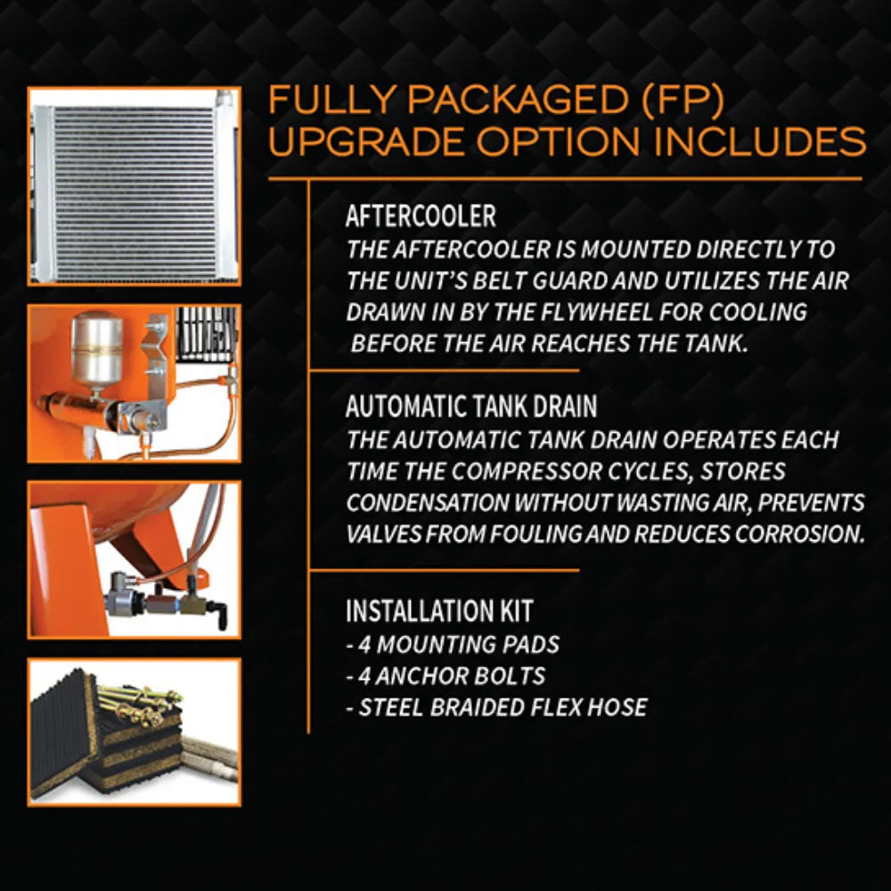 5HP 80-Gallon Air Compressor, Fully Packaged with 25CFM Air Dryer