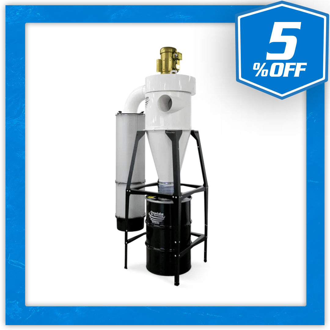 Oneida 5HP High Vacuum 55-Gallon Cyclone Dust Collector