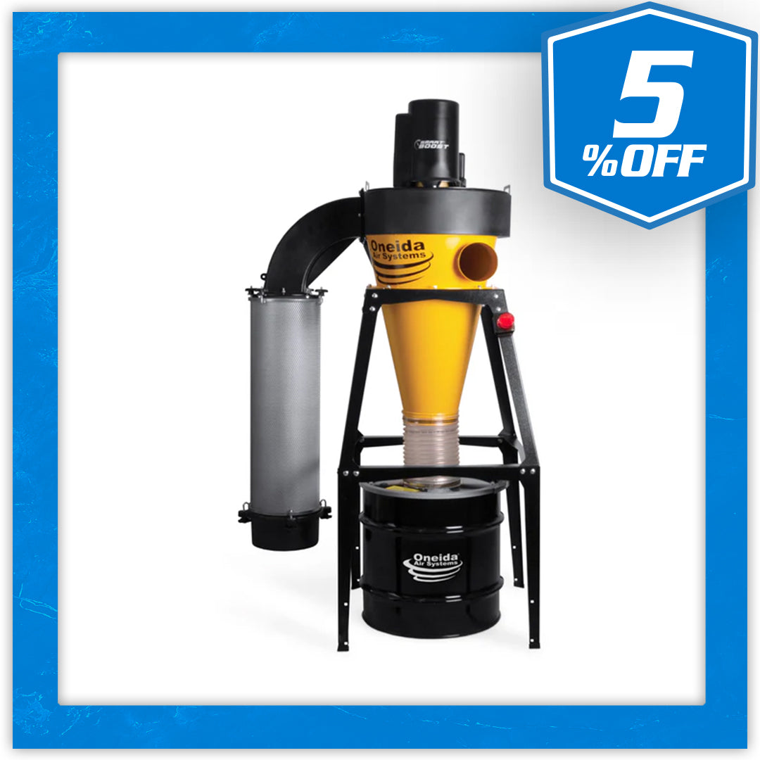 Oneida 3HP V-System 3000 SMART Boost 55-Gallon Freestanding HEPA-GFM Cyclone Dust Collector